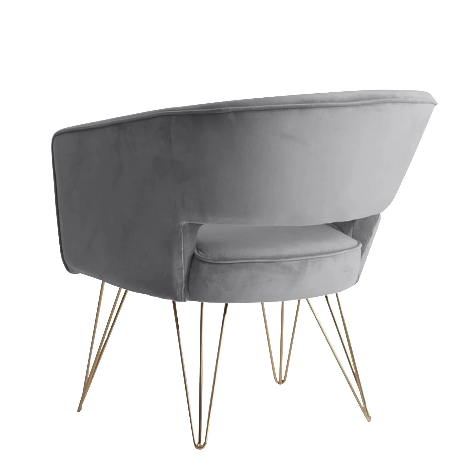 Fauteuil d'appoint en velours anti tache pieds dorés-Mazio - Image 48