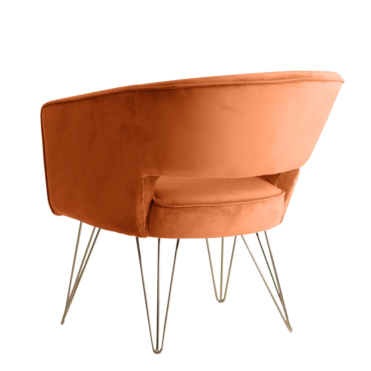 Fauteuil d'appoint en velours anti tache pieds dorés-Mazio - Image 51