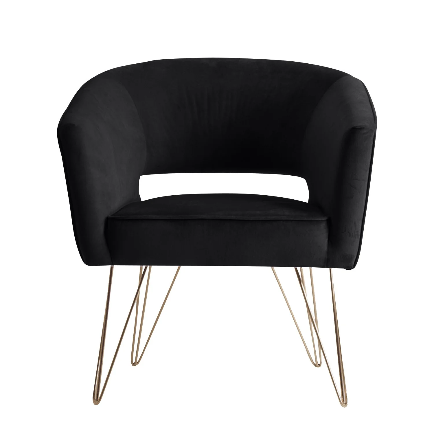 Fauteuil d'appoint en velours anti tache pieds dorés-Mazio - Image 62