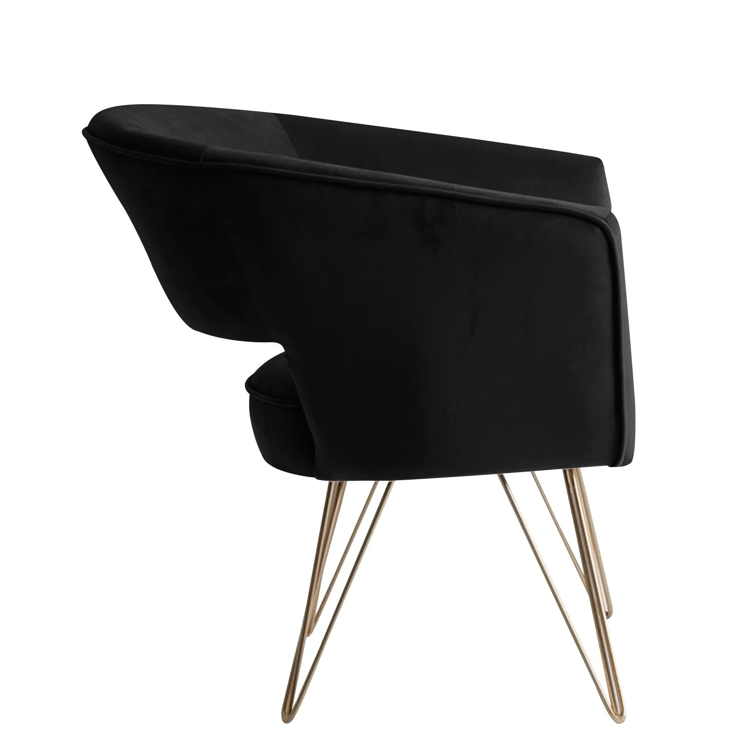 Fauteuil d'appoint en velours anti tache pieds dorés-Mazio - Image 68