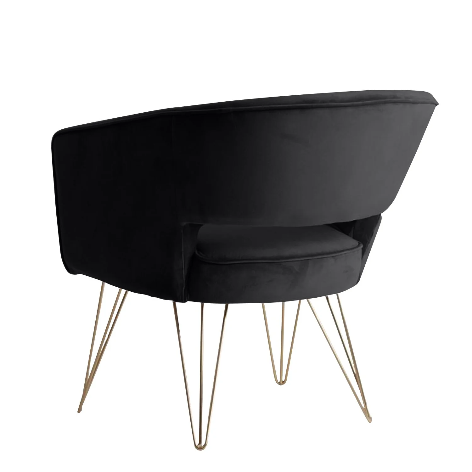 Fauteuil d'appoint en velours anti tache pieds dorés-Mazio - Image 71