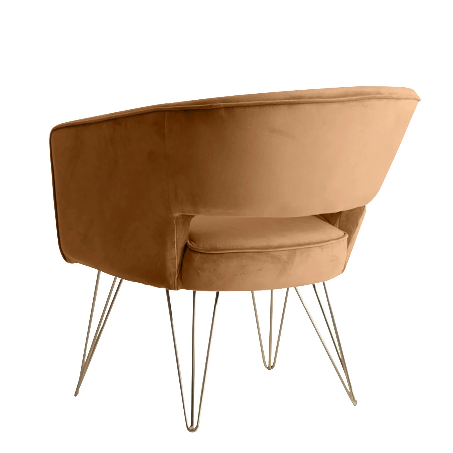 Fauteuil d'appoint en velours anti tache pieds dorés-Mazio - Image 72