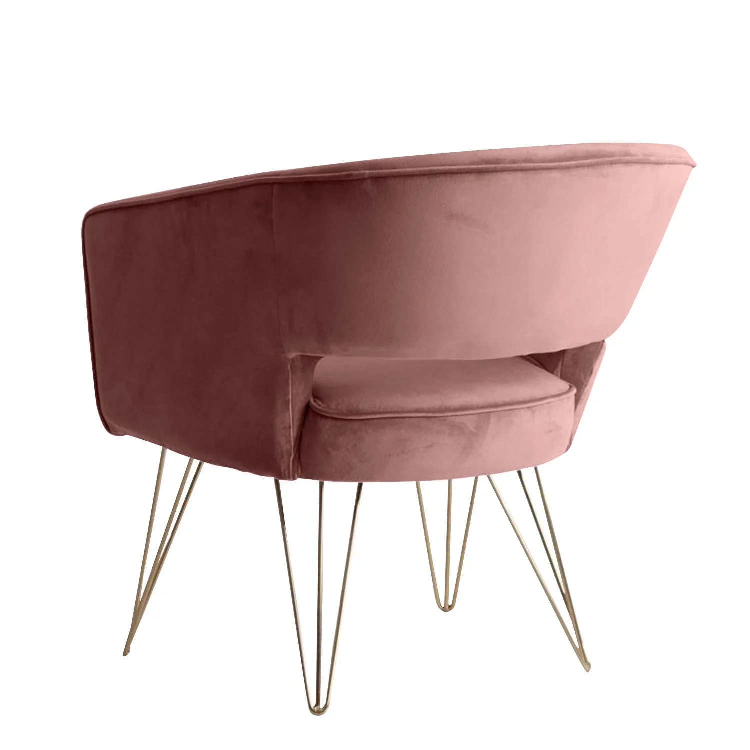 Fauteuil d'appoint en velours anti tache pieds dorés-Mazio - Image 73