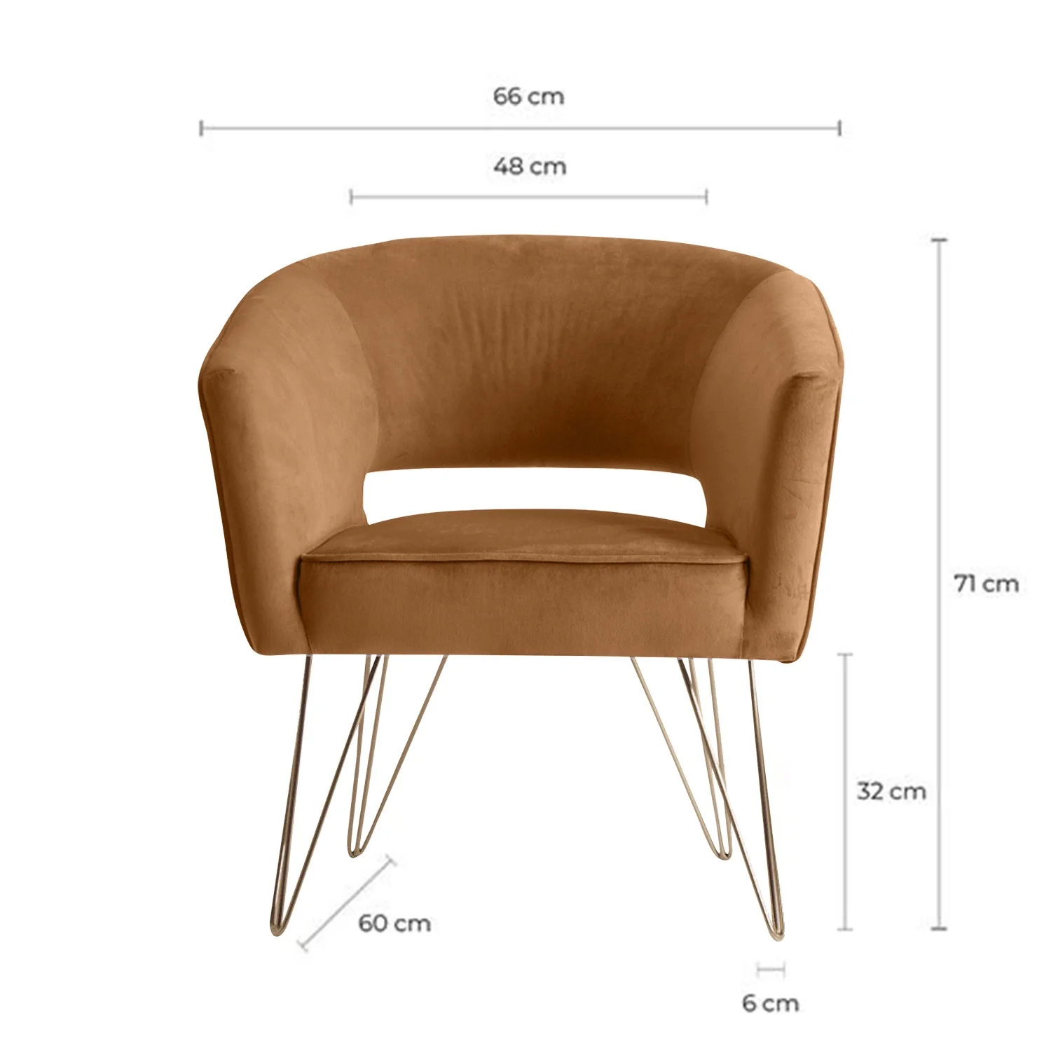 Fauteuil d'appoint en velours anti tache pieds dorés-Mazio - Image 78