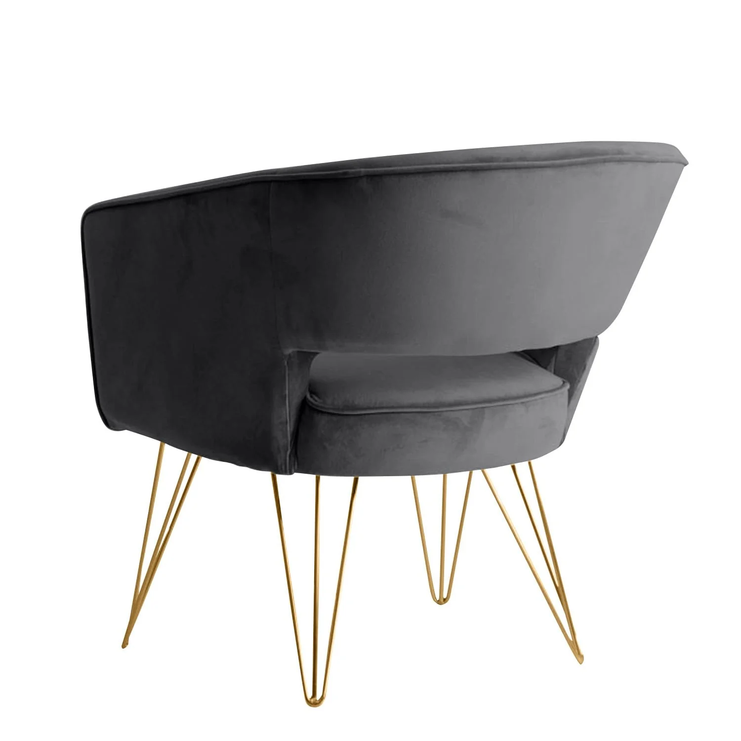 Fauteuil d'appoint en velours anti tache pieds dorés-Mazio - Image 90