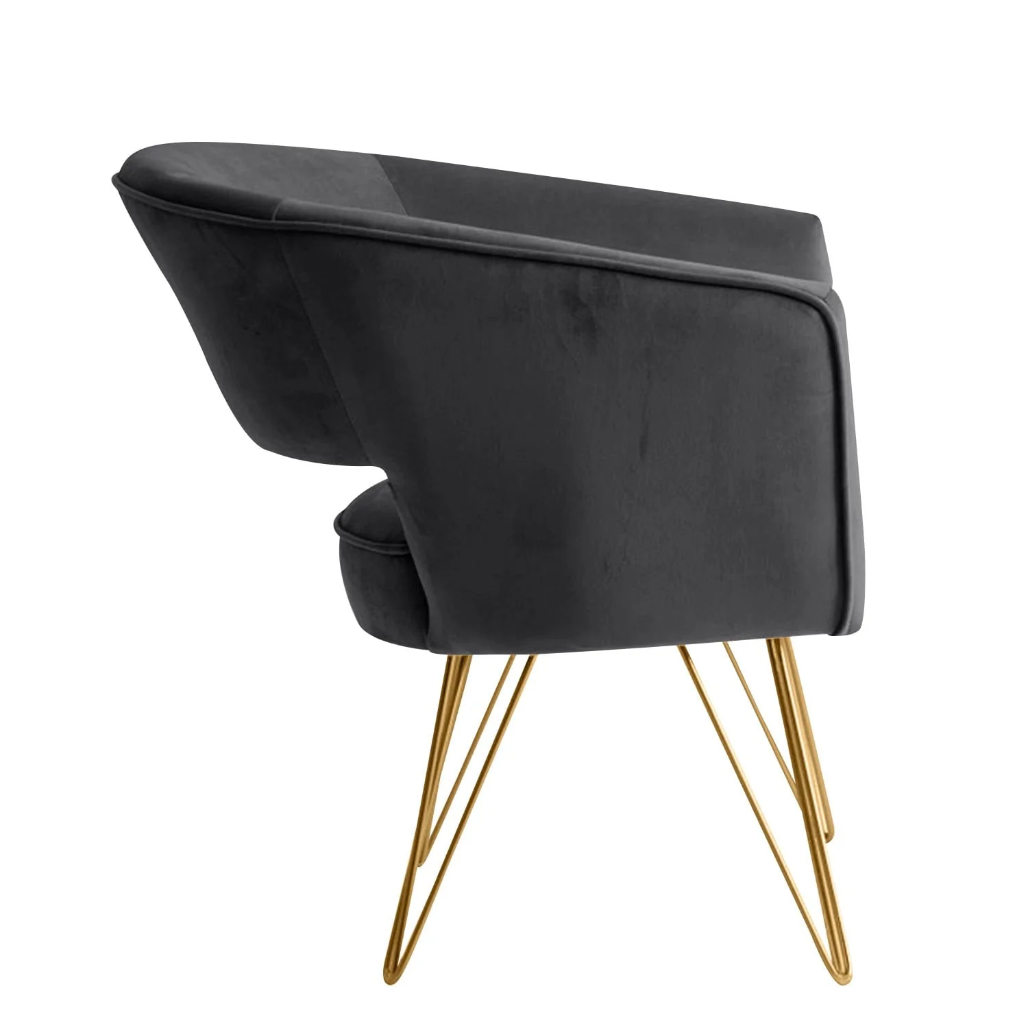 Fauteuil d'appoint en velours anti tache pieds dorés-Mazio - Image 91