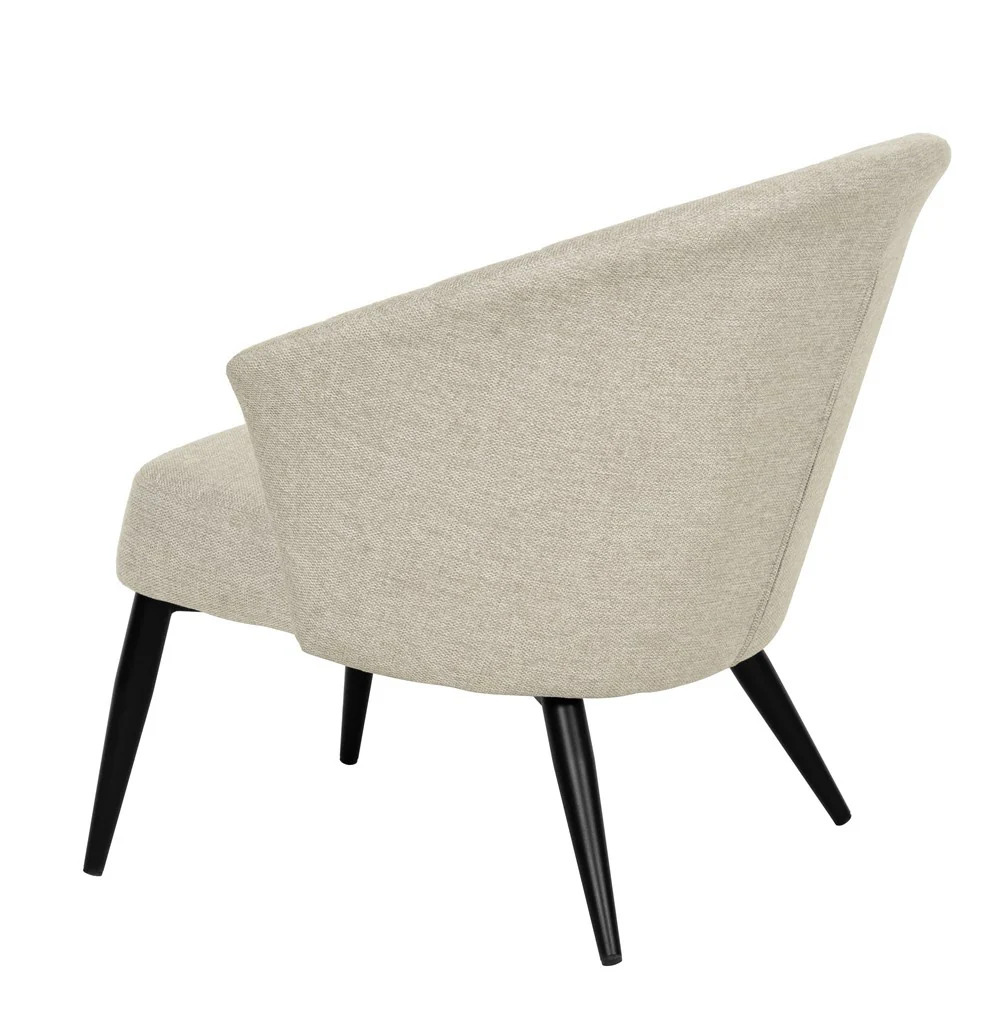 Fauteuil d'appoint Nils tissu chiné doux avec pieds noirs - Image 10