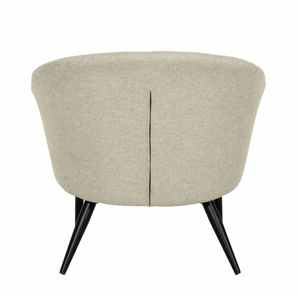 Fauteuil d'appoint Nils tissu chiné doux avec pieds noirs - Image 11