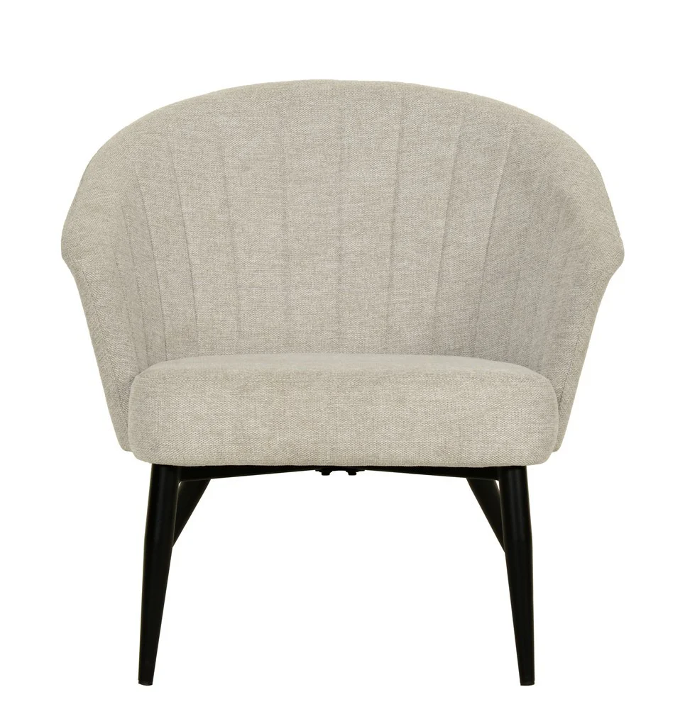 Fauteuil d'appoint Nils tissu chiné doux avec pieds noirs - Image 12