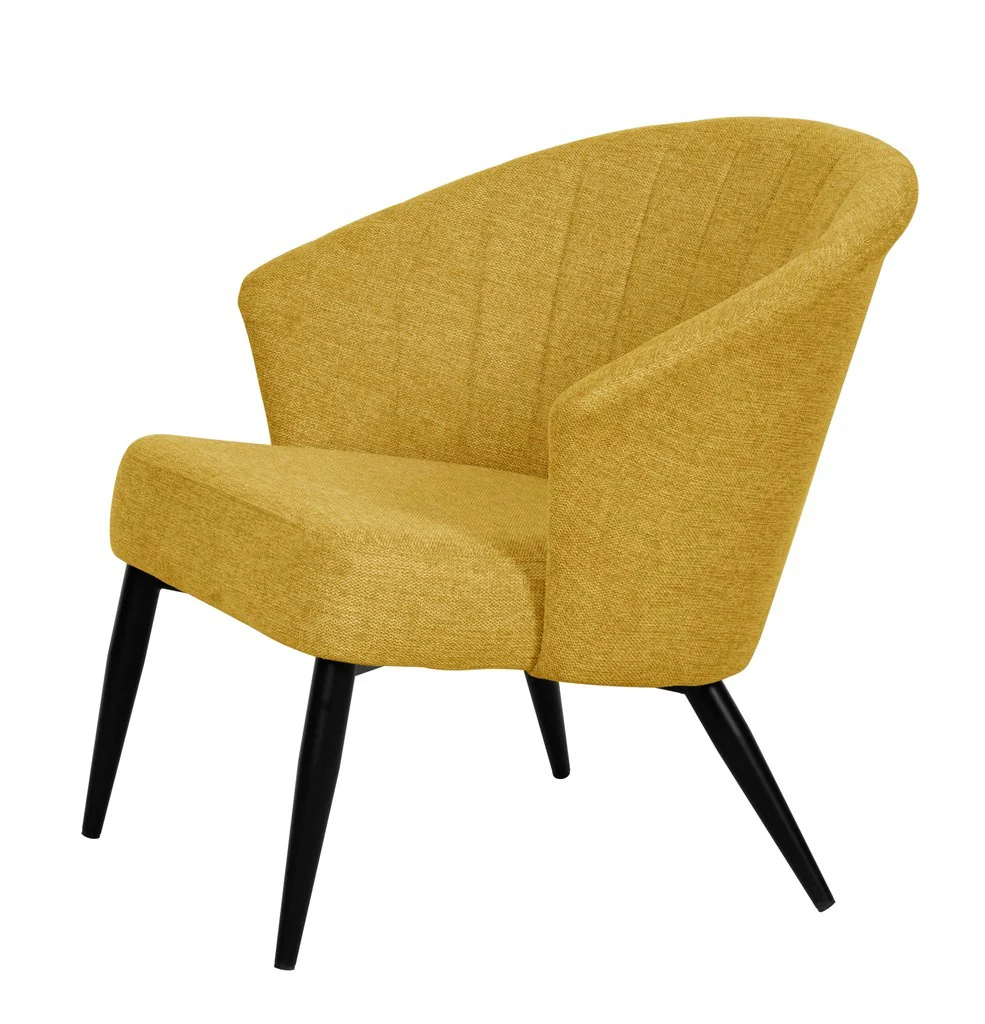 Fauteuil d'appoint Nils tissu chiné doux avec pieds noirs - Image 15