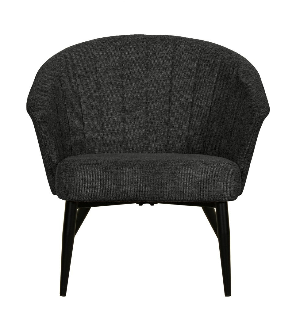 Fauteuil d'appoint Nils tissu chiné doux avec pieds noirs - Image 19