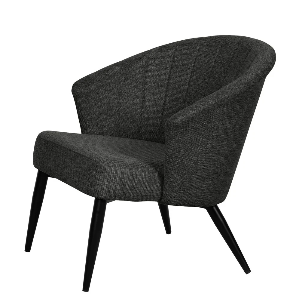 Fauteuil d'appoint Nils tissu chiné doux avec pieds noirs - Image 21