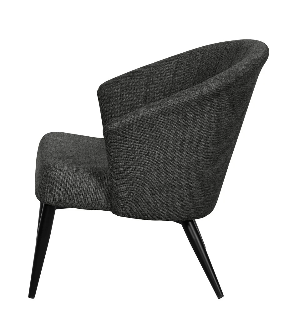 Fauteuil d'appoint Nils tissu chiné doux avec pieds noirs - Image 22
