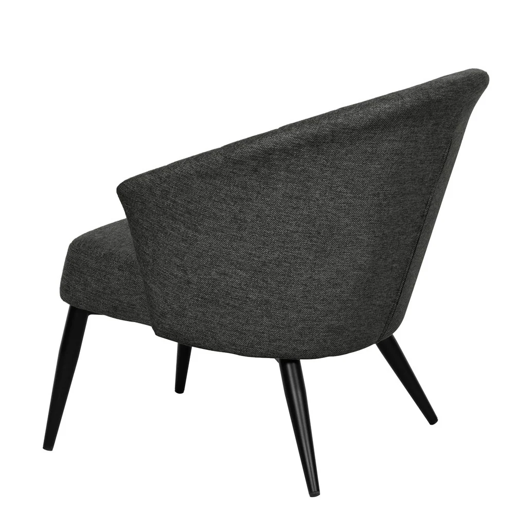 Fauteuil d'appoint Nils tissu chiné doux avec pieds noirs - Image 23