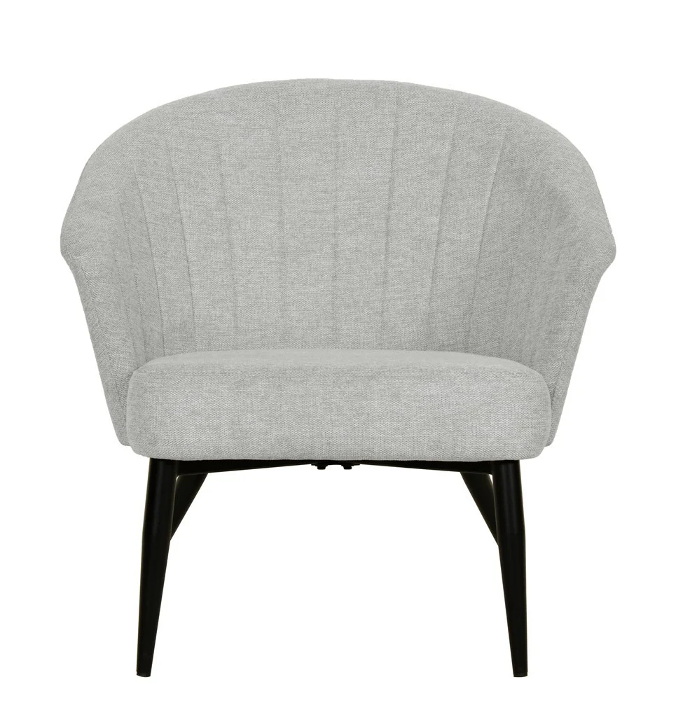 Fauteuil d'appoint Nils tissu chiné doux avec pieds noirs - Image 25