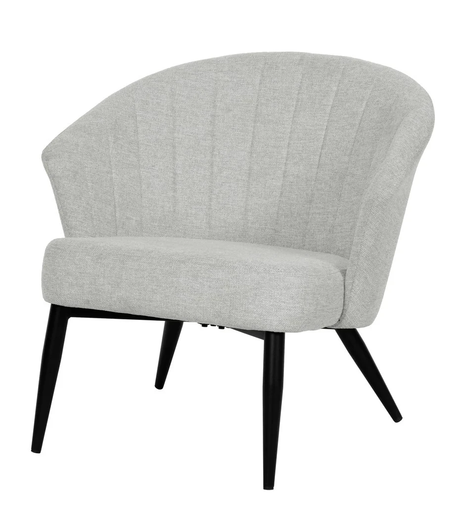 Fauteuil d'appoint Nils tissu chiné doux avec pieds noirs - Image 26