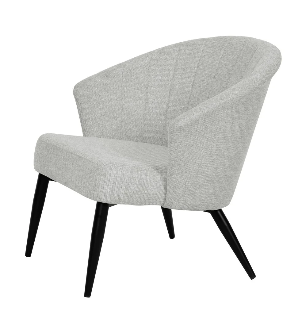 Fauteuil d'appoint Nils tissu chiné doux avec pieds noirs - Image 27