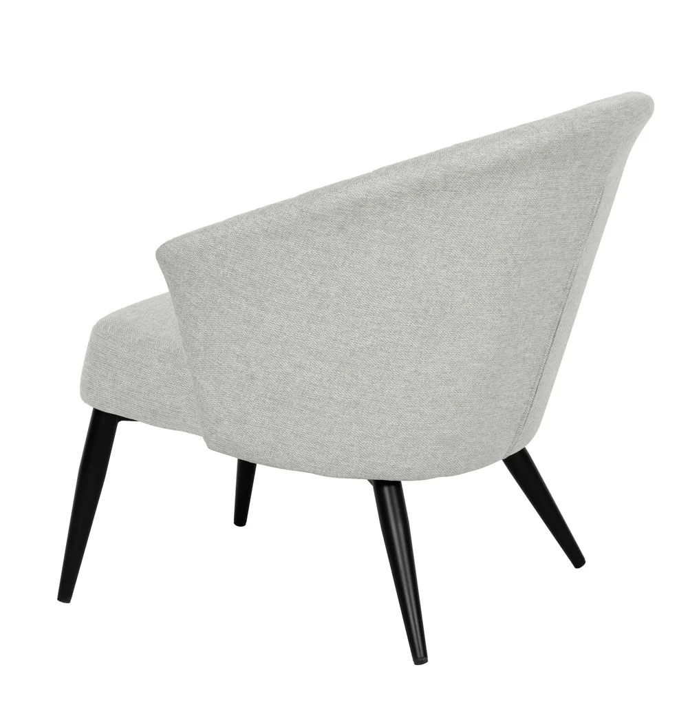 Fauteuil d'appoint Nils tissu chiné doux avec pieds noirs - Image 29