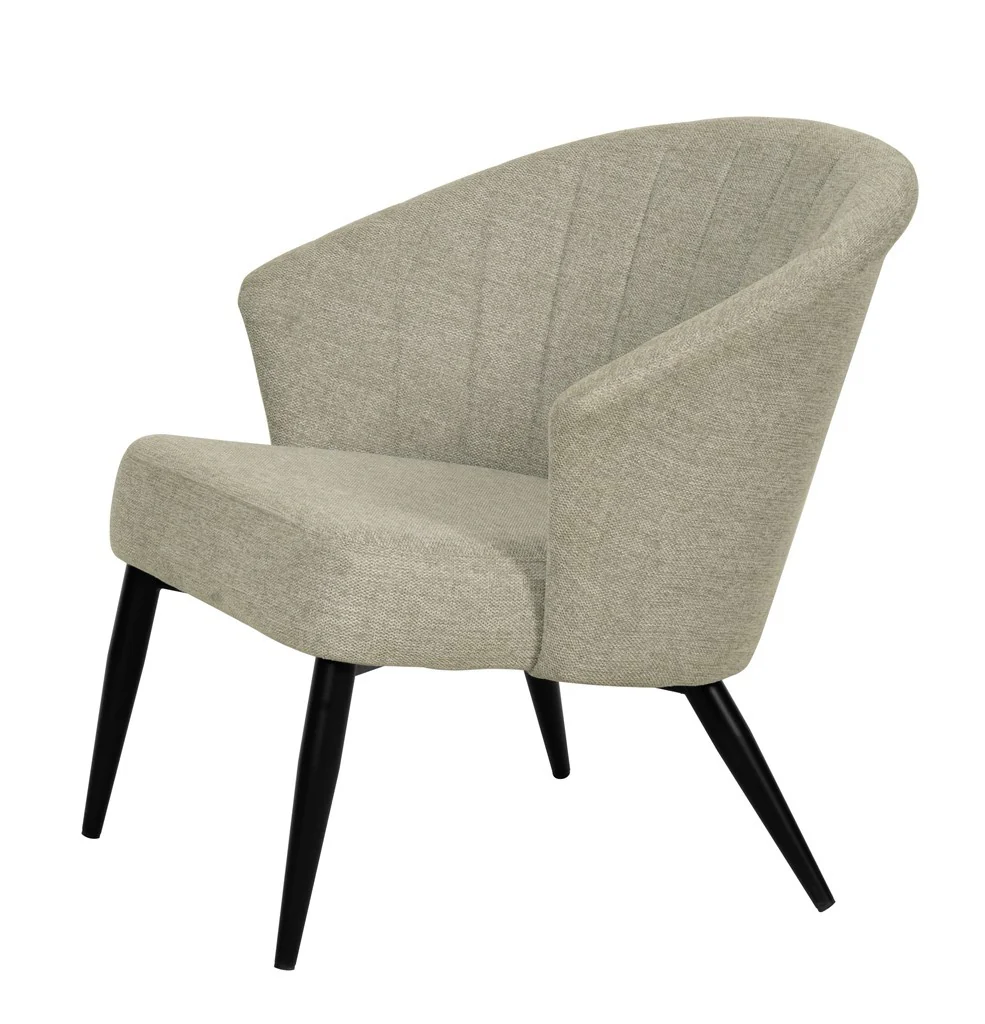 Fauteuil d'appoint Nils tissu chiné doux avec pieds noirs - Image 3