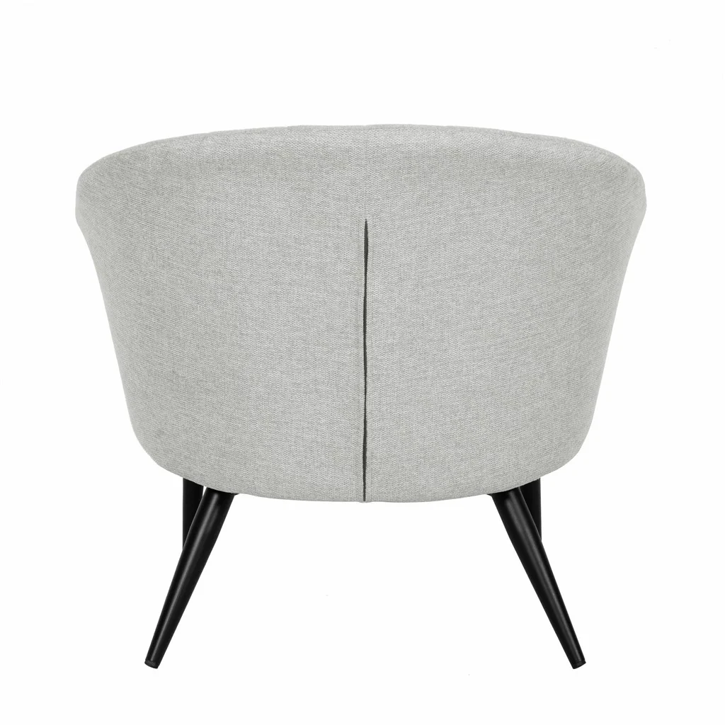 Fauteuil d'appoint Nils tissu chiné doux avec pieds noirs - Image 30