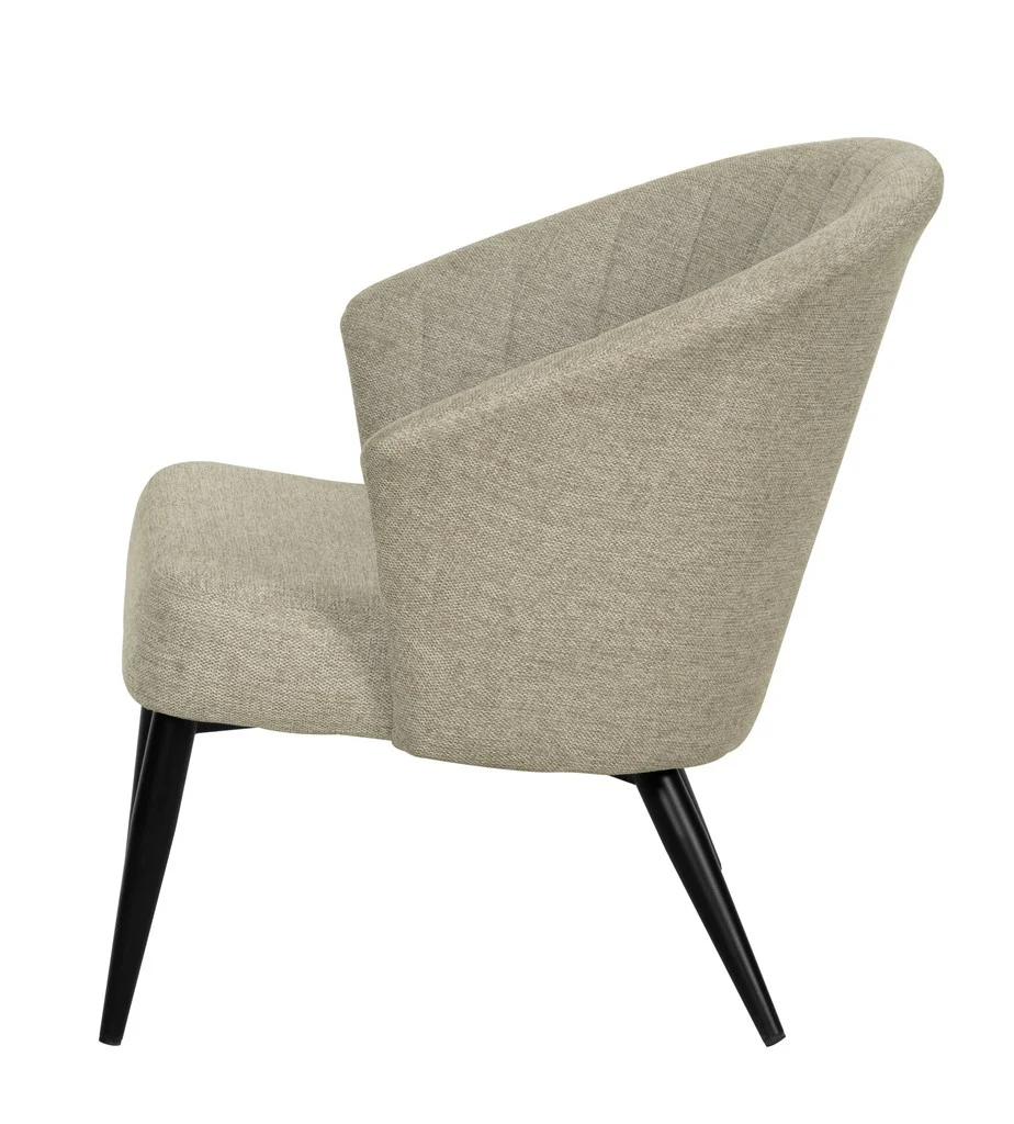 Fauteuil d'appoint Nils tissu chiné doux avec pieds noirs - Image 4