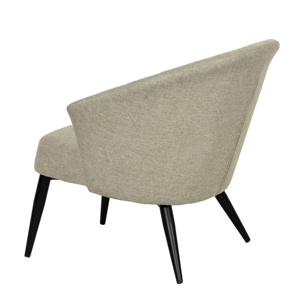 Fauteuil d'appoint Nils tissu chiné doux avec pieds noirs - Image 5
