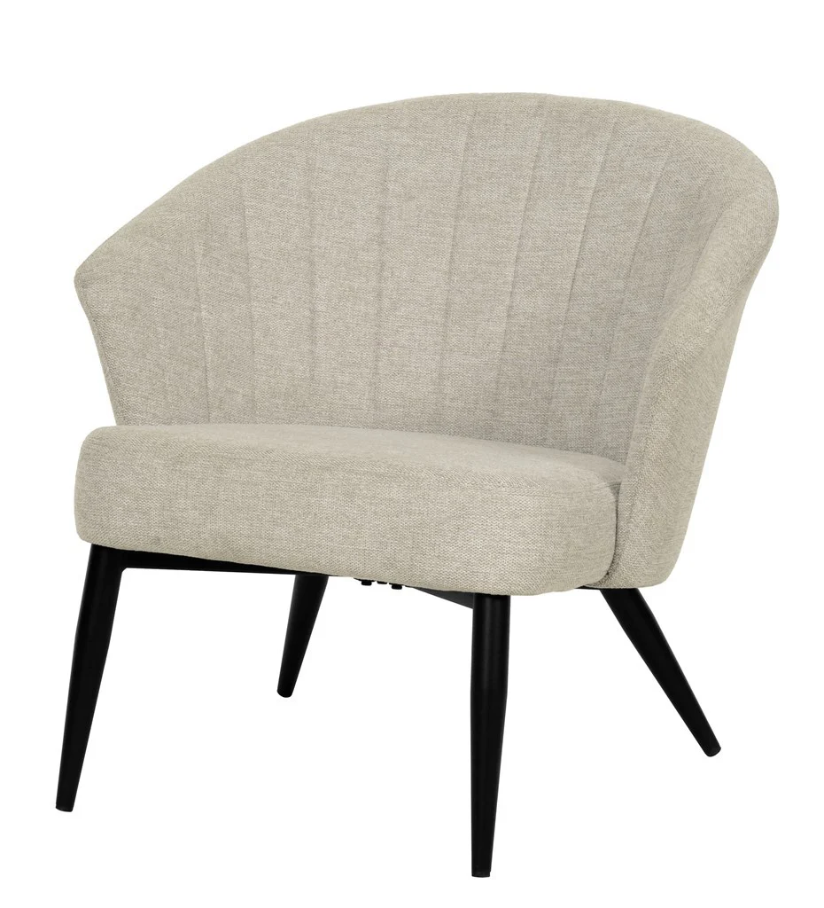 Fauteuil d'appoint Nils tissu chiné doux avec pieds noirs - Image 7