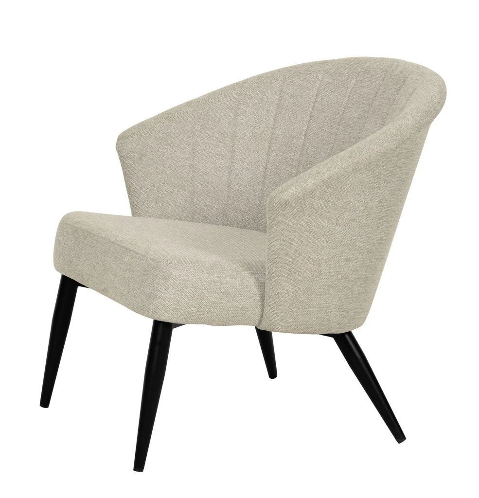 Fauteuil d'appoint Nils tissu chiné doux avec pieds noirs - Image 8