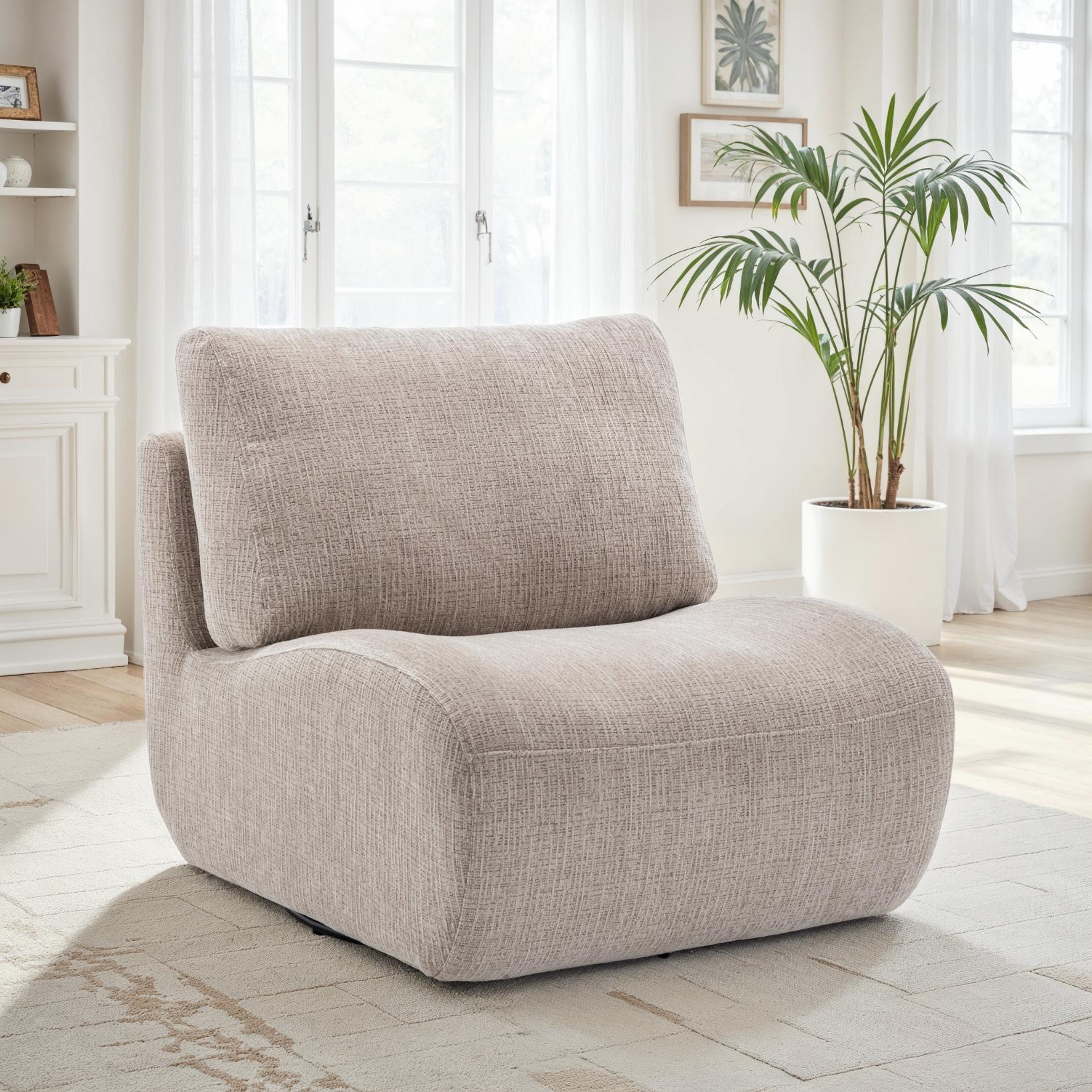 Fauteuil pivotant en tissu anti tache, 81x94xH82CM - CHARLIE - Image 6