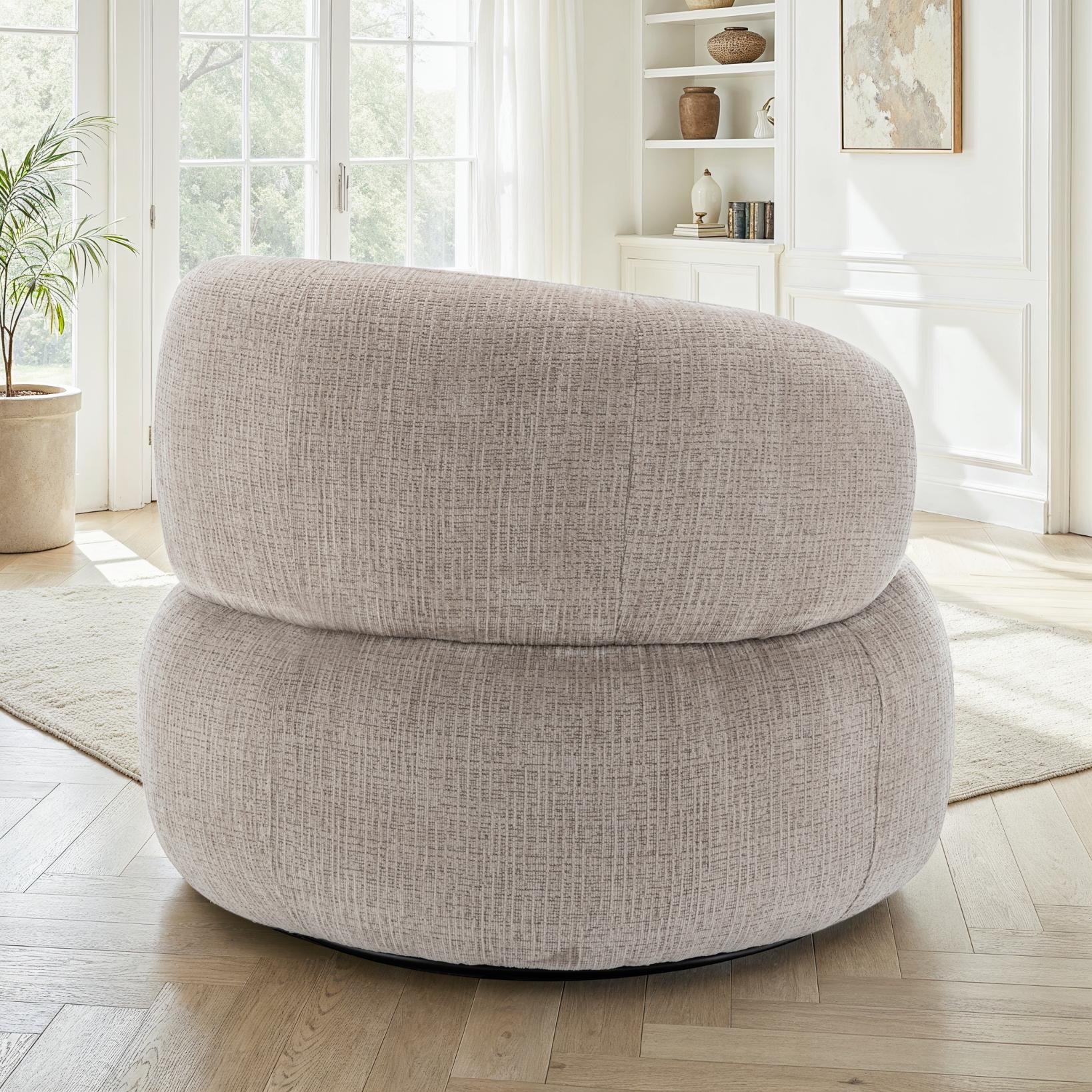 Fauteuil pivotant en tissu anti tache, 82x85xH75CM - ORLANE - Image 10