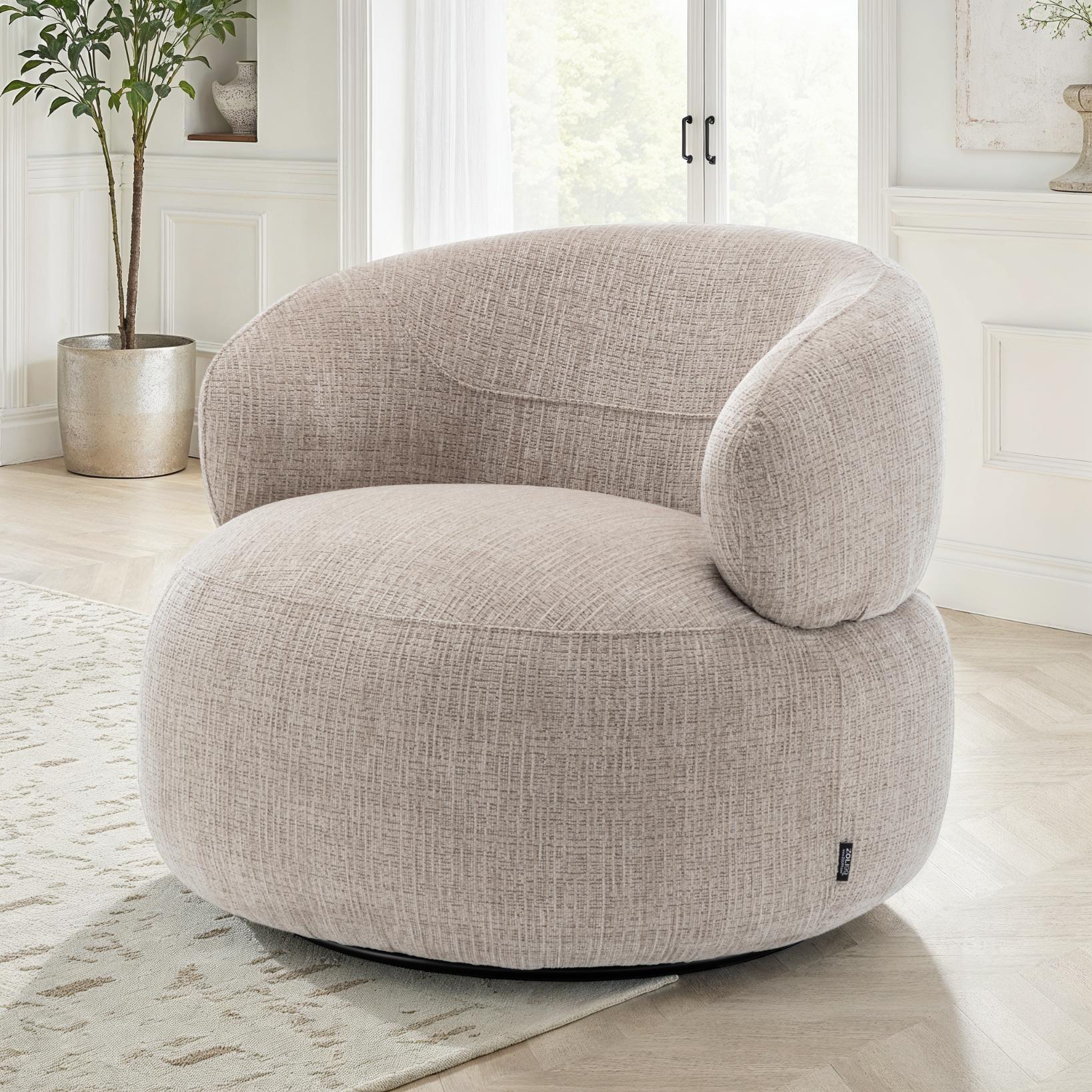 Fauteuil pivotant en tissu anti tache, 82x85xH75CM - ORLANE - Image 12