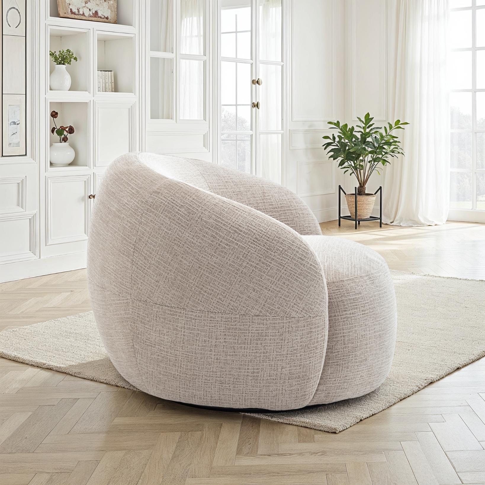 Fauteuil pivotant en tissu anti tache, 89x91xH72CM - INERA - Image 10