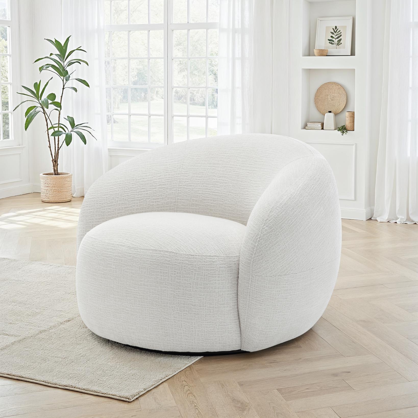 Fauteuil pivotant en tissu anti tache, 89x91xH72CM - INERA - Image 3