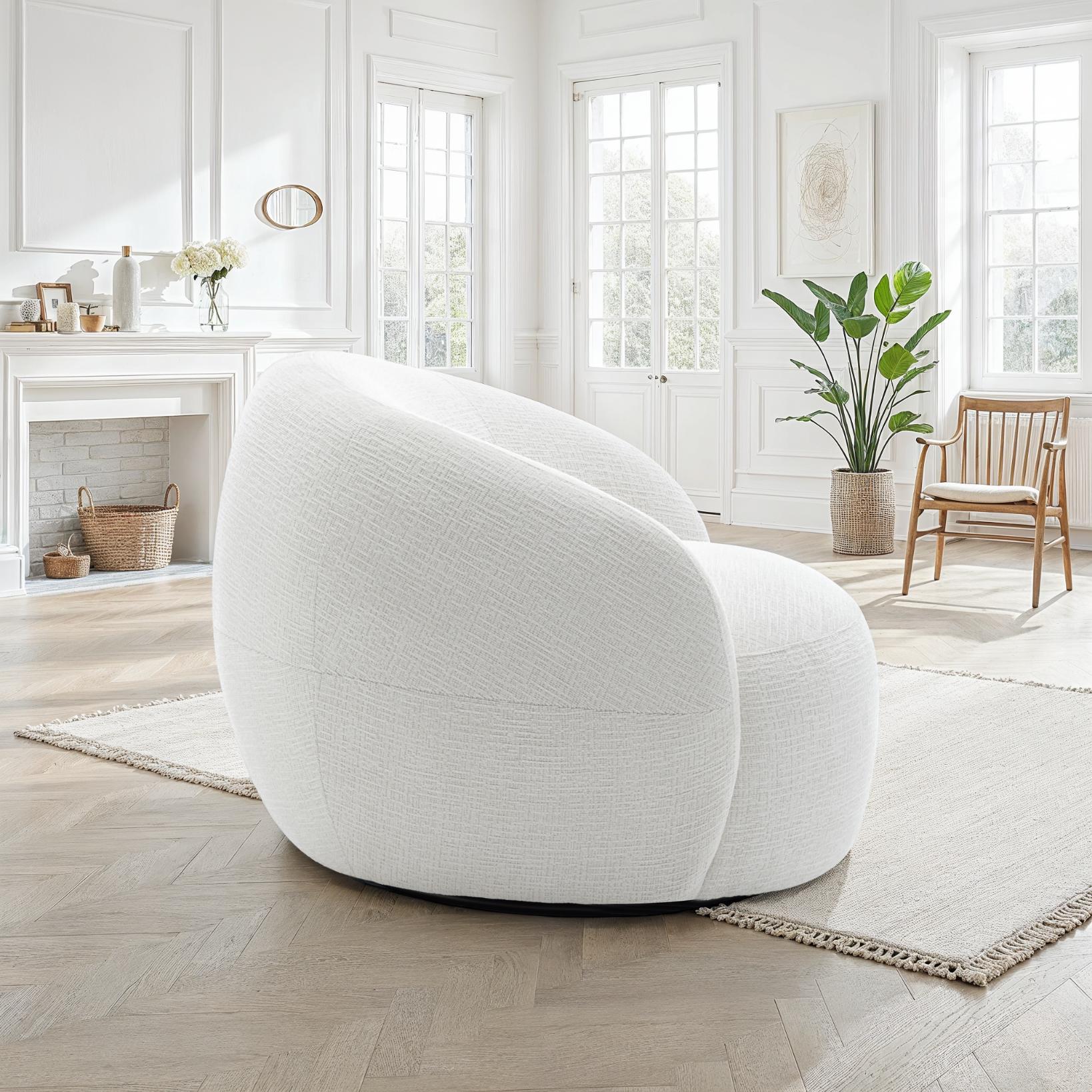 Fauteuil pivotant en tissu anti tache, 89x91xH72CM - INERA - Image 4