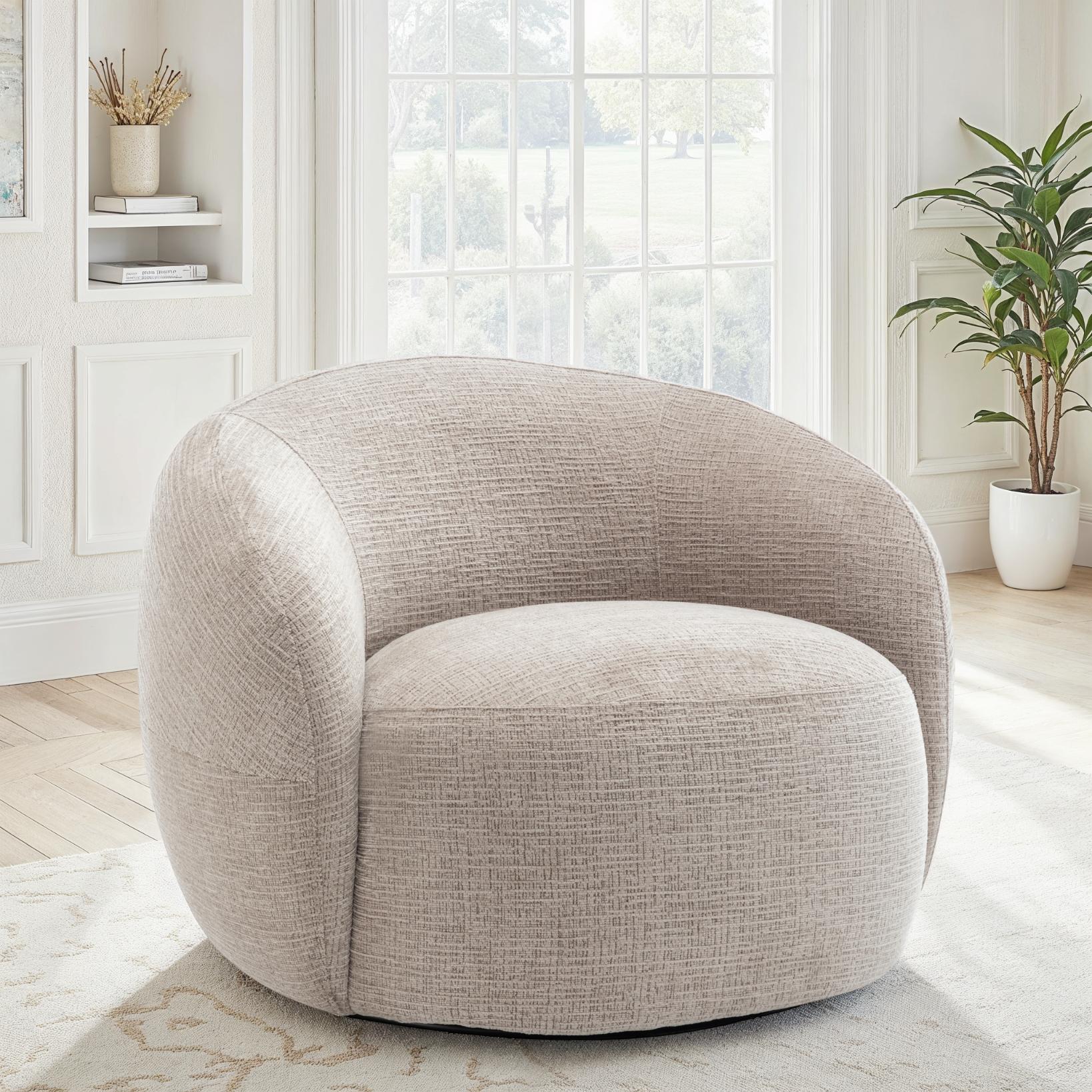 Fauteuil pivotant en tissu anti tache, 89x91xH72CM - INERA - Image 9
