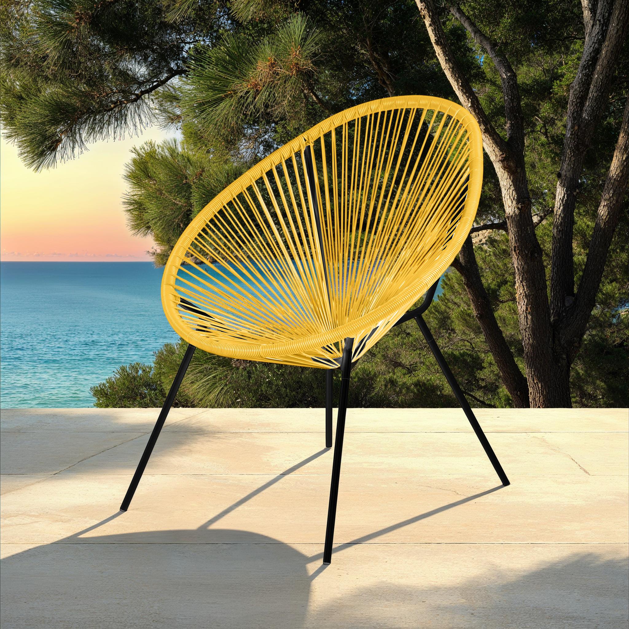 Fauteuil lounge en acier et polyrotin, 72x80xH83CM - ACAPULCO - Image 13