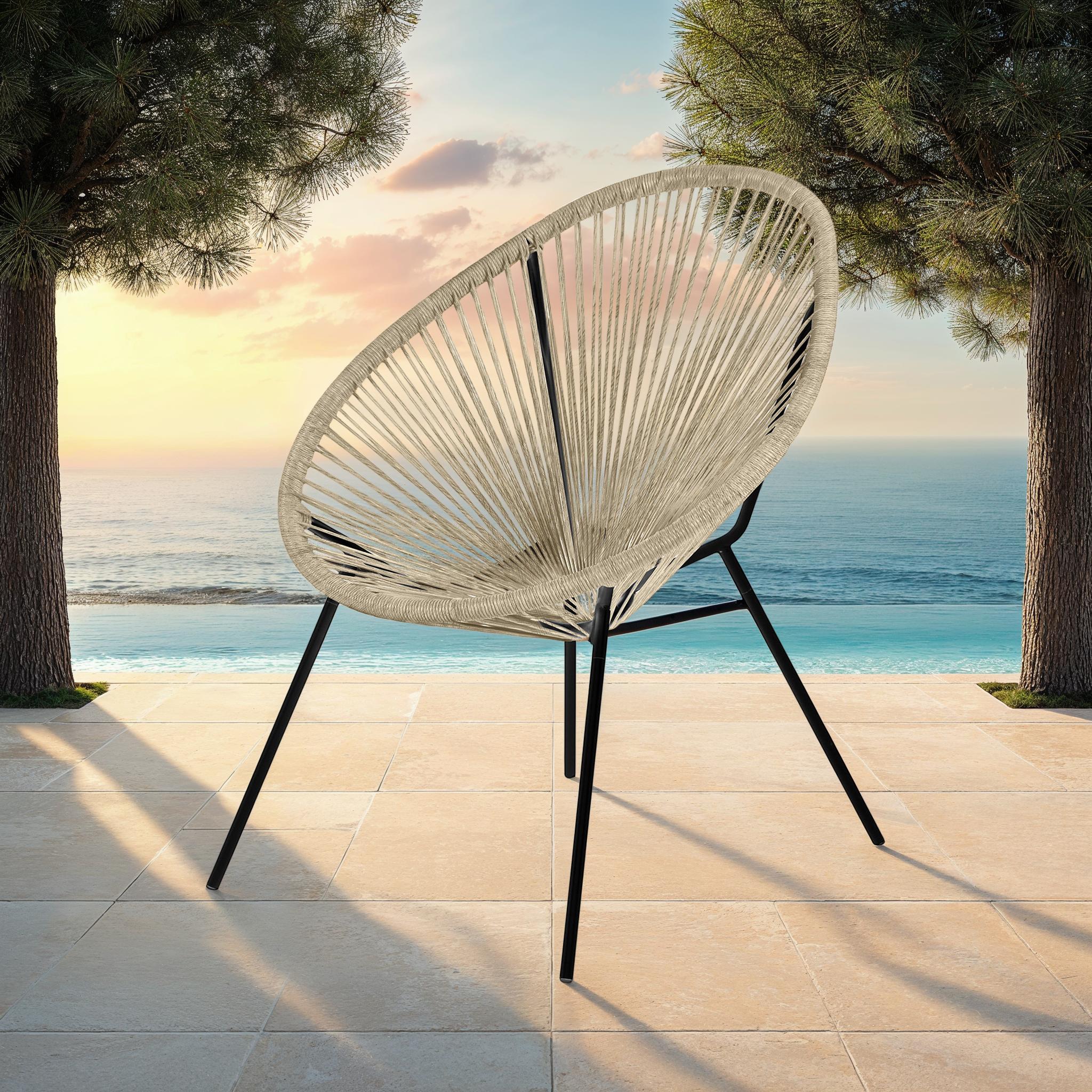 Fauteuil lounge en acier et polyrotin, 72x80xH83CM - ACAPULCO - Image 20