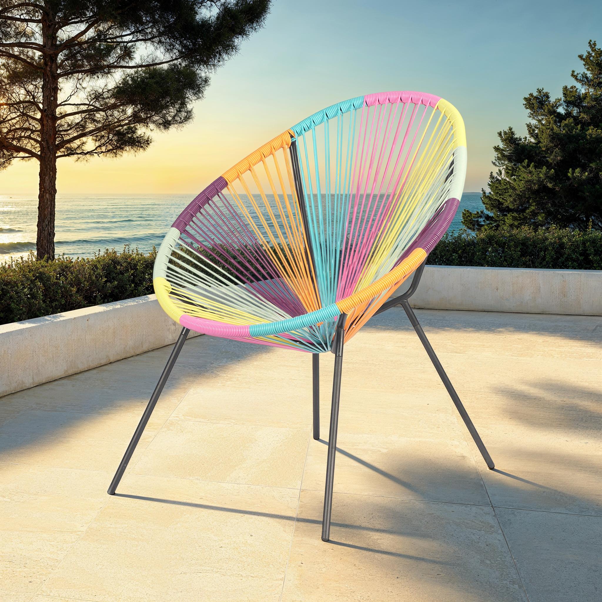 Fauteuil lounge en acier et polyrotin, 72x80xH83CM - ACAPULCO - Image 27