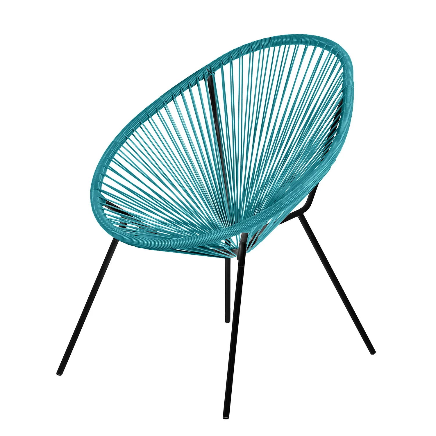 Fauteuil lounge en acier et polyrotin, 72x80xH83CM - ACAPULCO - Image 4