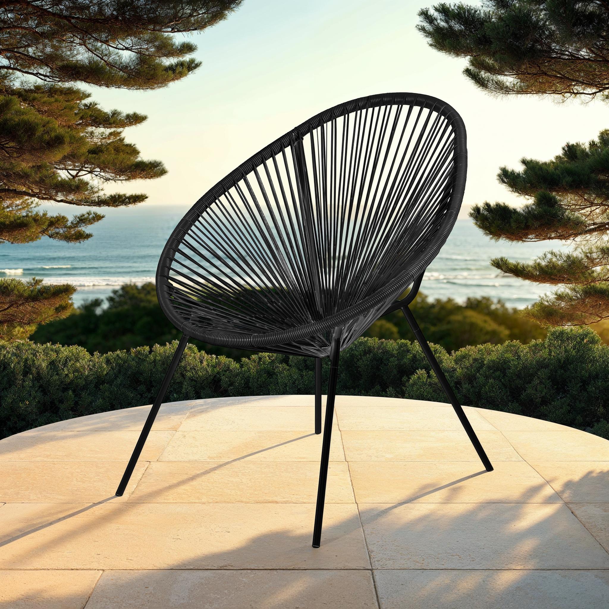 Fauteuil lounge en acier et polyrotin, 72x80xH83CM - ACAPULCO - Image 9