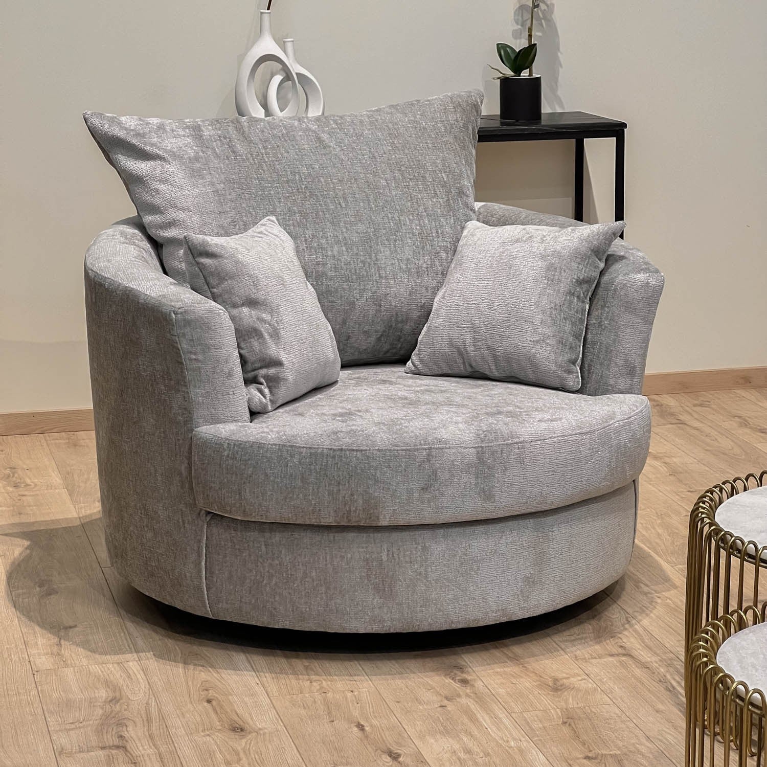 Fauteuil pivotant en velours, D113xH94CM - OLIVIA - Image 11