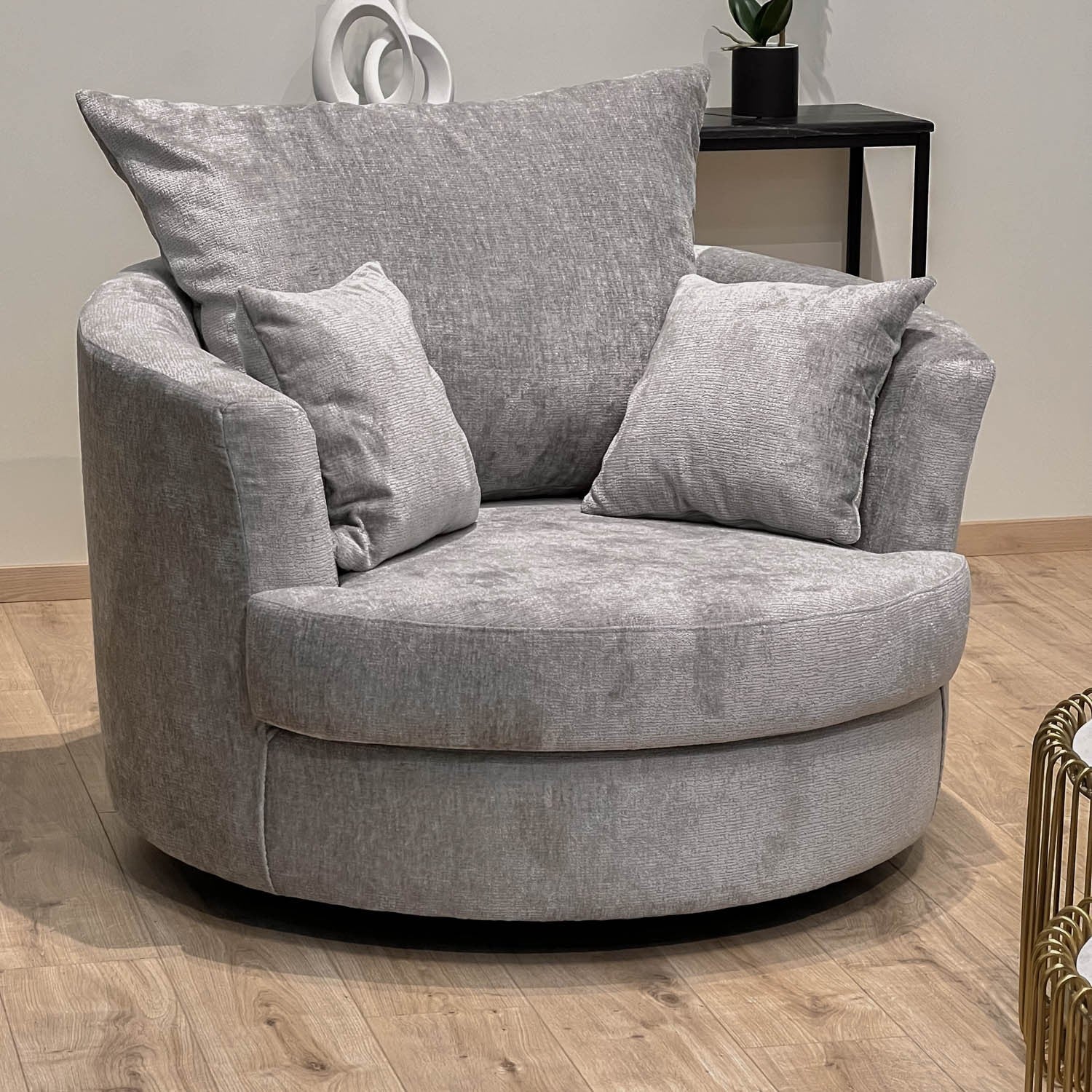 Fauteuil pivotant en velours, D113xH94CM - OLIVIA - Image 12