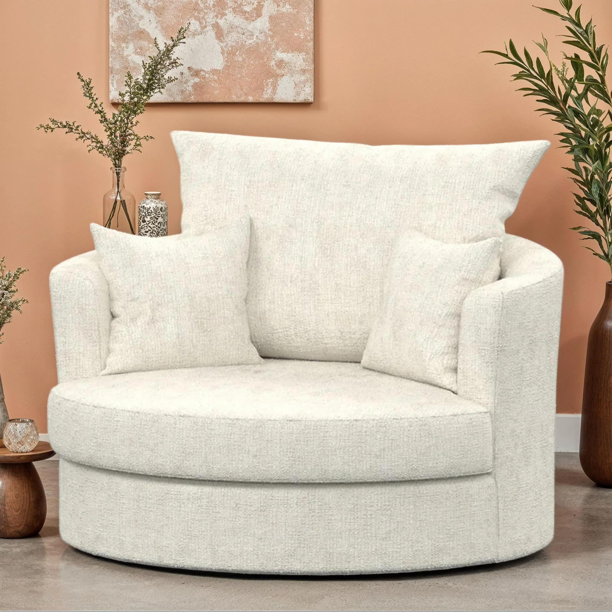 Fauteuil pivotant en velours, D113xH94CM - OLIVIA - Image 19