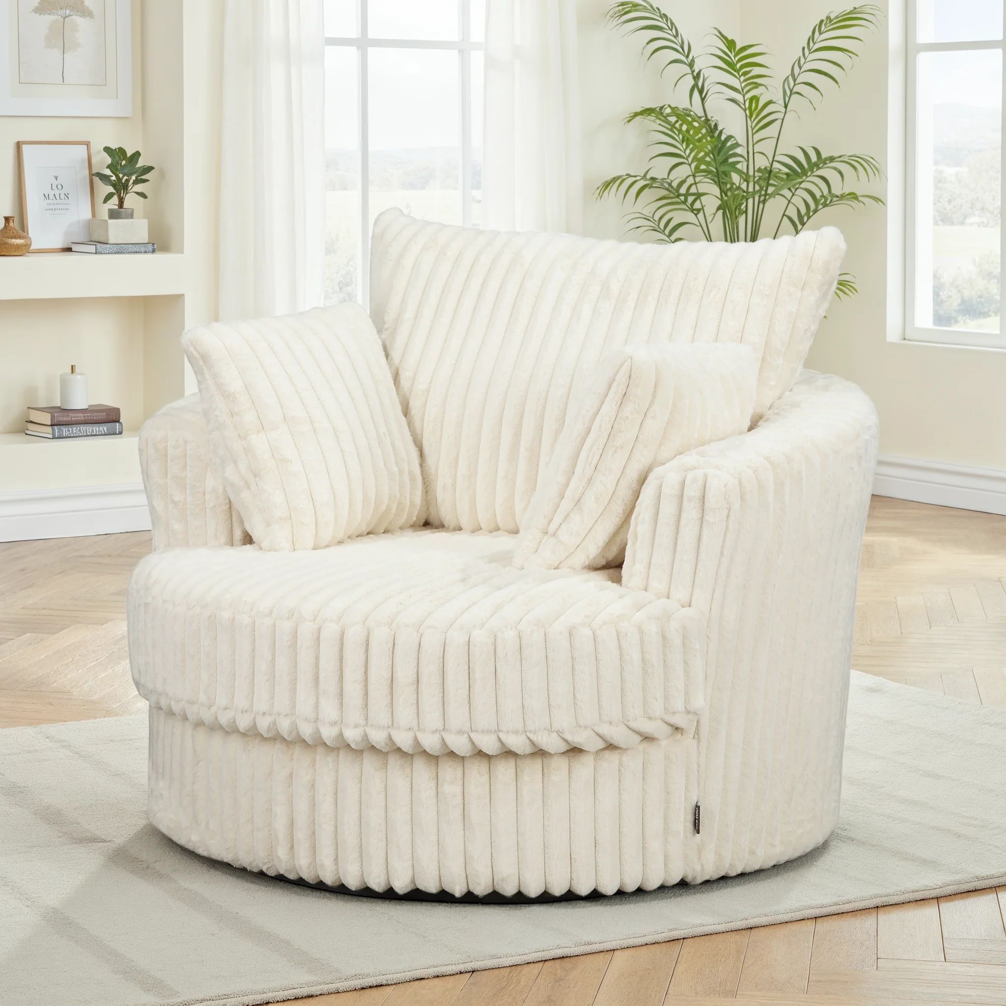 Fauteuil pivotant en velours, D113xH94CM - OLIVIA - Image 25