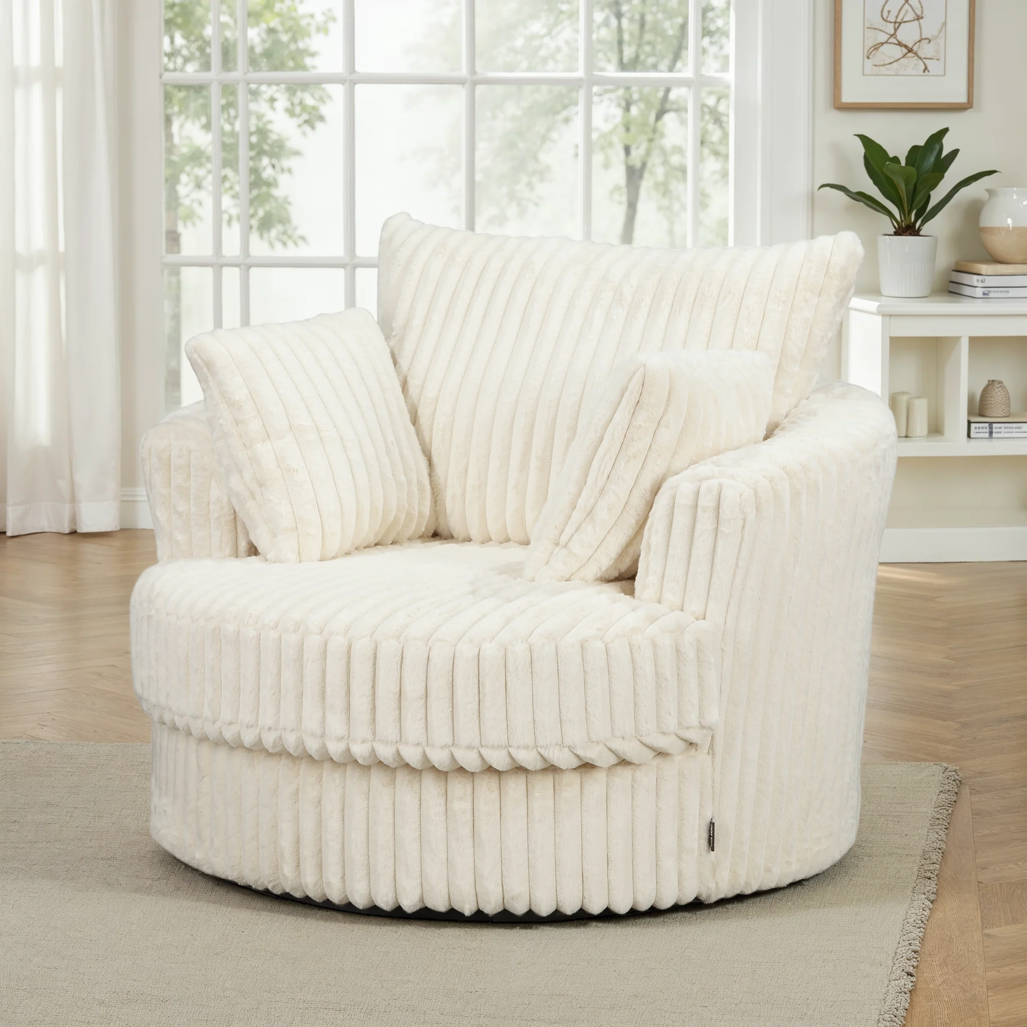 Fauteuil pivotant en velours, D113xH94CM - OLIVIA - Image 26