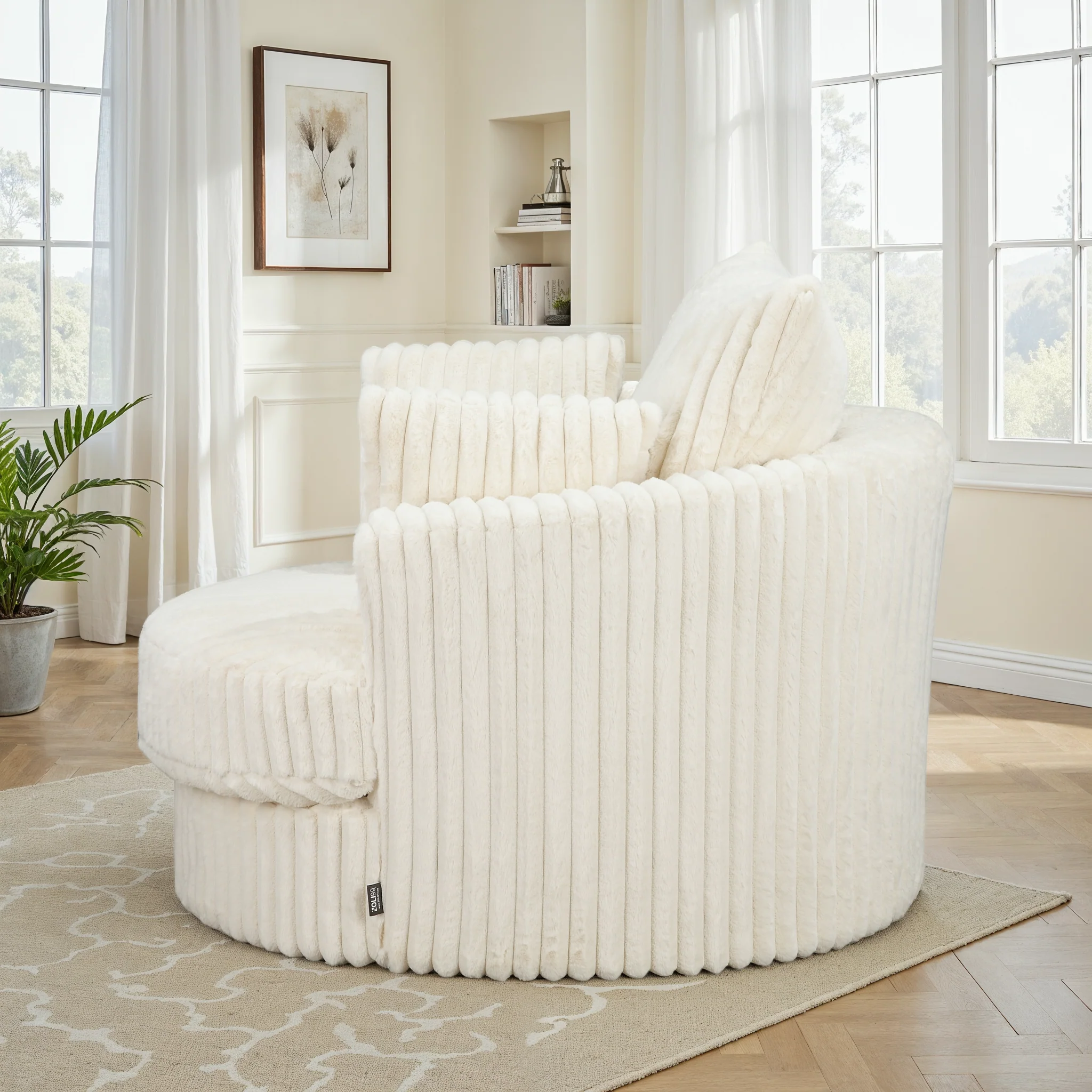 Fauteuil pivotant en velours, D113xH94CM - OLIVIA - Image 28