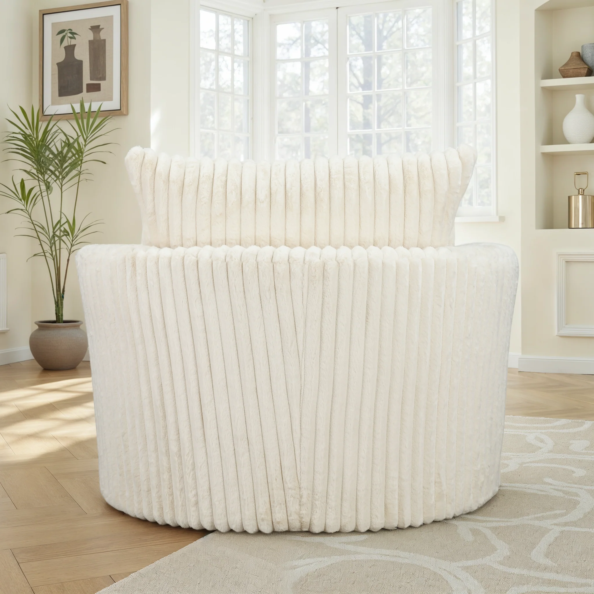 Fauteuil pivotant en velours, D113xH94CM - OLIVIA - Image 29