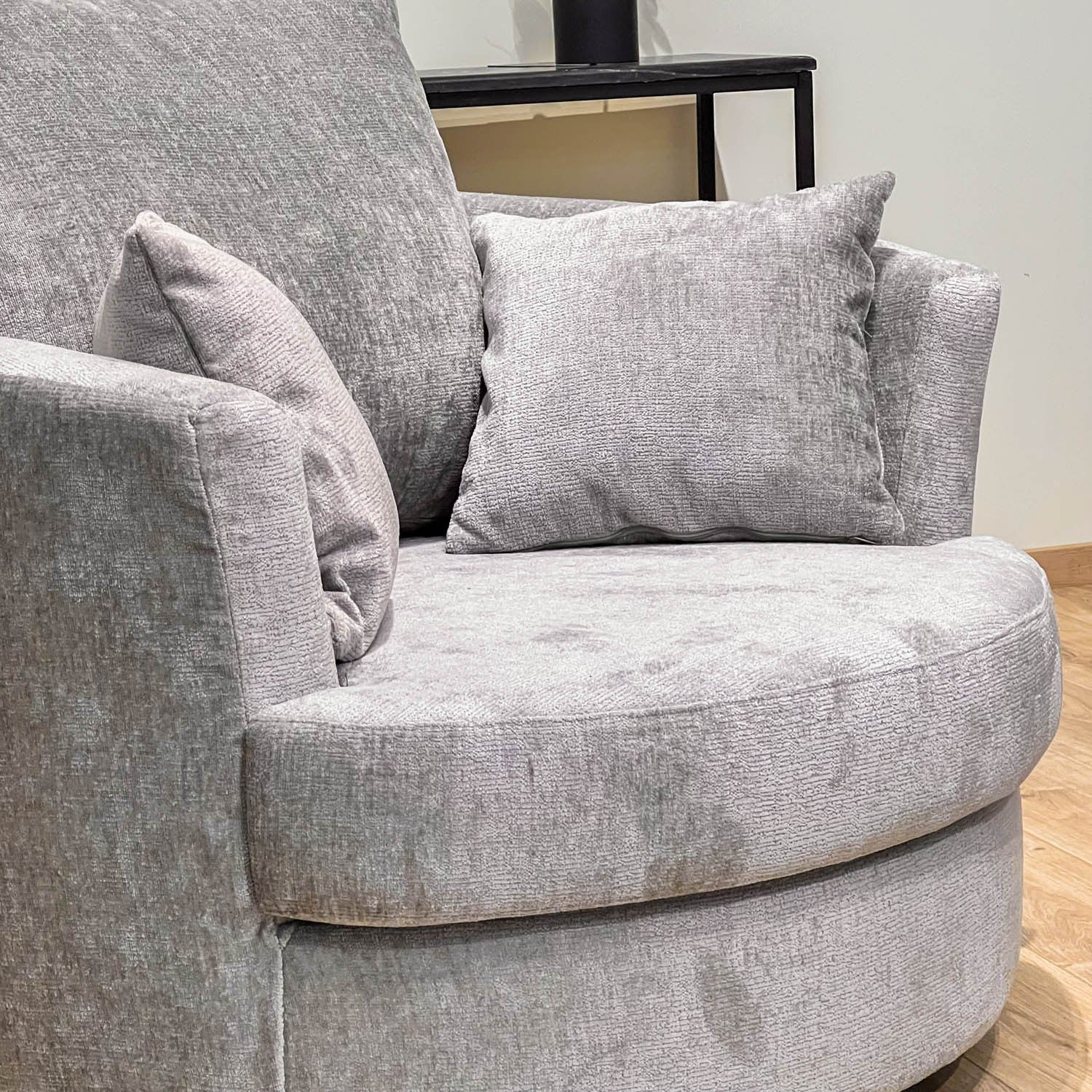 Fauteuil pivotant en velours, D113xH94CM - OLIVIA - Image 3