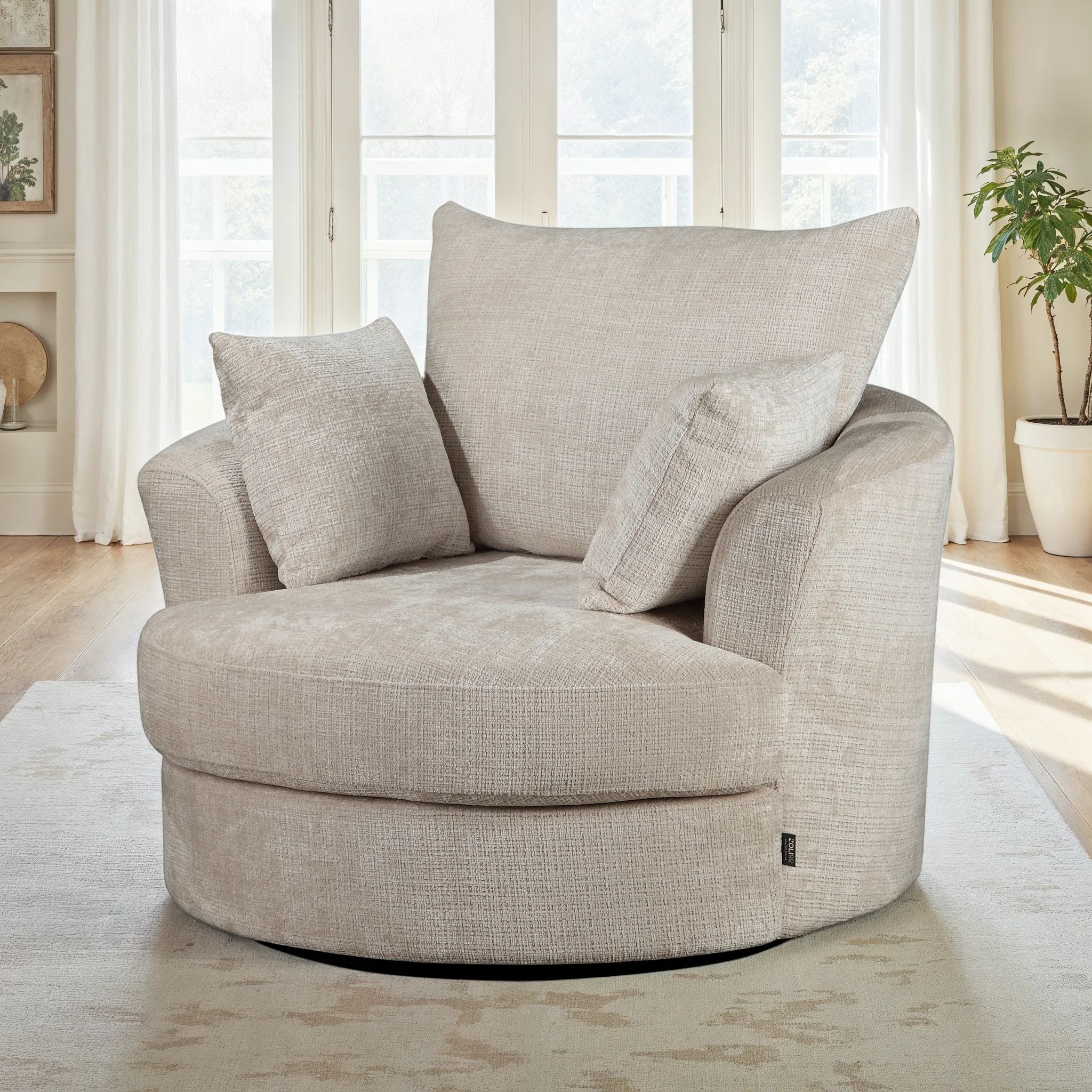 Fauteuil pivotant en velours, D113xH94CM - OLIVIA - Image 31
