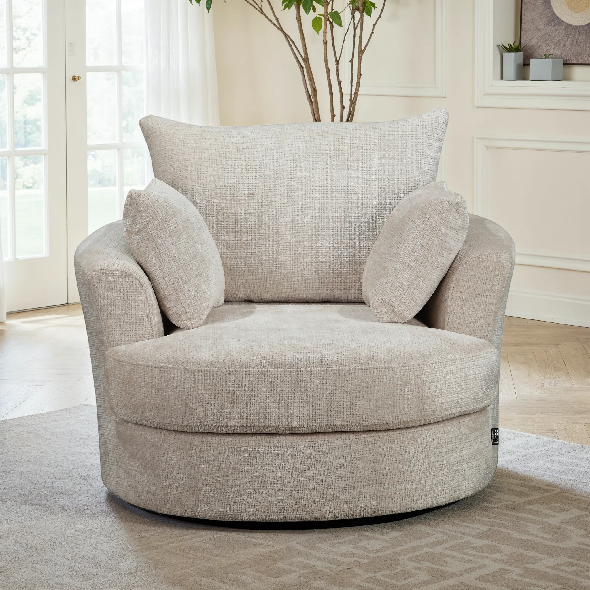 Fauteuil pivotant en velours, D113xH94CM - OLIVIA - Image 32